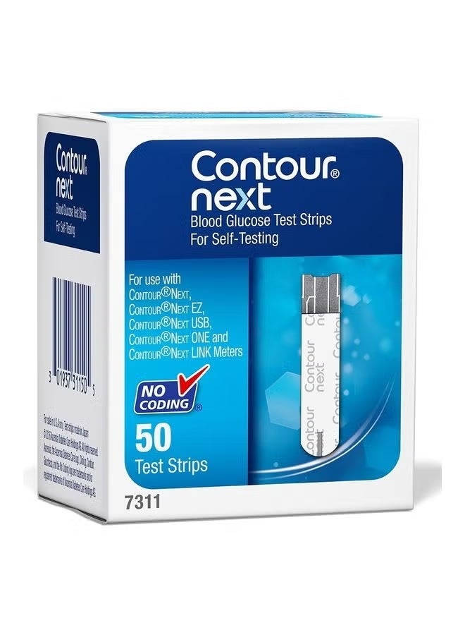 اختبار نسبة السكر في الدم كونتور نكست، 50 شريطًا - Image 1